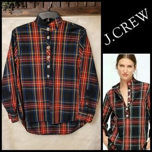 J. Crew Plaid with Rhinestones-Button Up